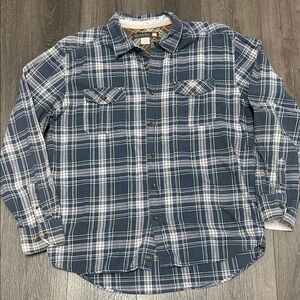 Quicksilver Blue Plaid Men's Flannel Long Sleeve Shirt